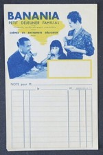Facture BANANIA petit déjeuner familial crème entremet illustrée billhead 111