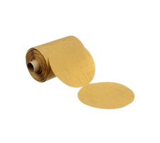 Rollo de disco de papel dorado 3M Stikit 216U, peso P80 A, 5 pulgadas x NH, troquel 500X
