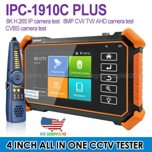Probador de cámara IP CCTV Rsrteng WIFI CVI TVI AHD cable trazador IPC-1910C Plus EE. UU. - Imagen 1 de 10