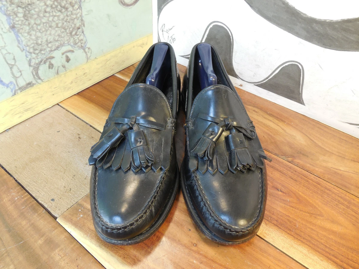 Sebago Black Leather Kiltie Tassel Loafers Men s 9.5M see msmts Made in USA