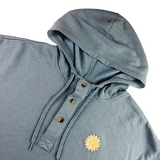 VANS Men  s Henley Pullover Hoodie Sweatshirt Blue   Medium