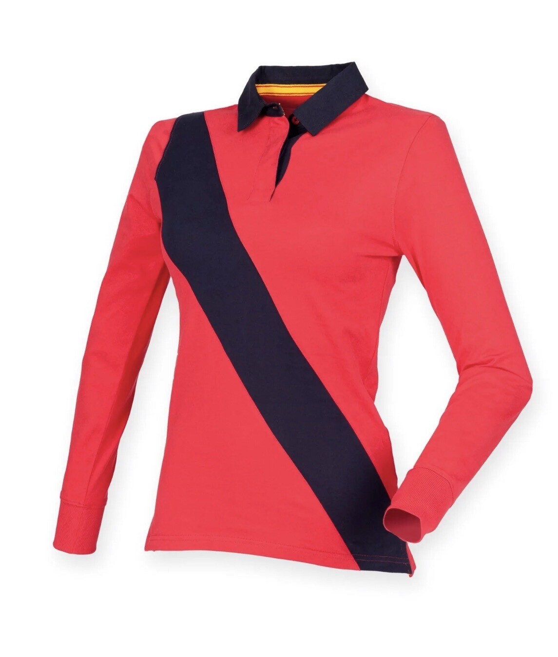 Camicia da rugby da donna rossa fila anteriore taglia L (taglia 12 circa) da ascella ad ascelle 19"" Nuova con etichette