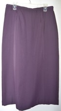 VTG Melissa Lawrence Long Purple Zip Elastic Waist Skirt Womens 12 USA Made
