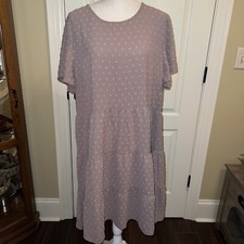 Shein Curve Size 3XL Dusty Rose Pink Tiered Midi Dress