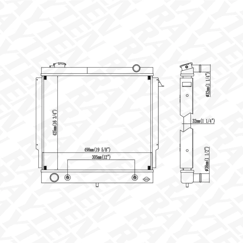 CU77 Radiator for Jeep Cherokee 1984-1996 Comanche 1986-1992 Wagoneer 1984-1987 Foto 2 de 4