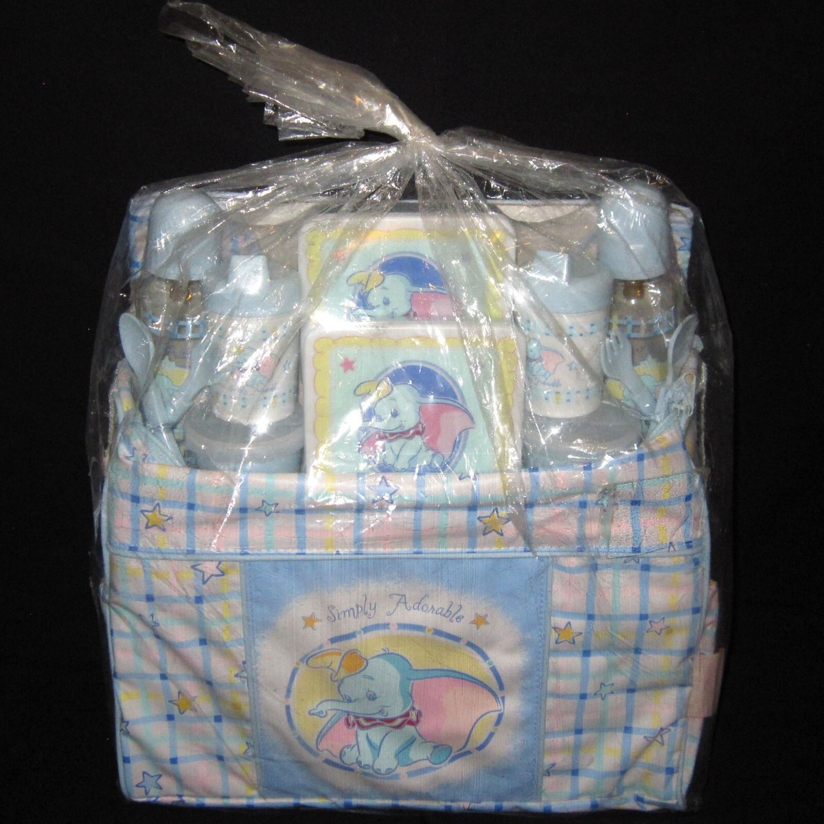 2000 Vintage Dumbo Baby Diaper Bag Gift Set Bottle/Cup/Changing
