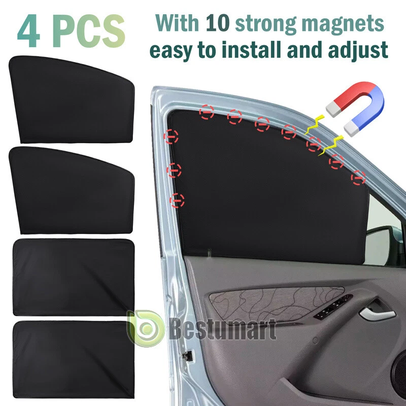 Parasol magnético para ventana de coche - 4 cortinas de privacidad para coche - Cubierta protectora 100 % UV Foto 2 de 4