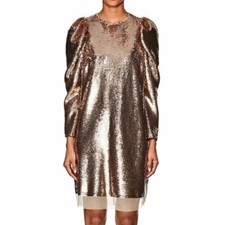 ULLA JOHNSON ROSE GOLD SEQUIN NEPTUNE SHORT COCKTAIL  DRESS sz 0