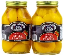 Amish Wedding Old Fashioned Spiced Peach Halves 32oz (Pack of 2) 