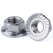 M3 M4 M5 M5 M8 M10 M12 A2 304 Stainless Steel Metric Hexagon Flange Nuts DIN6923