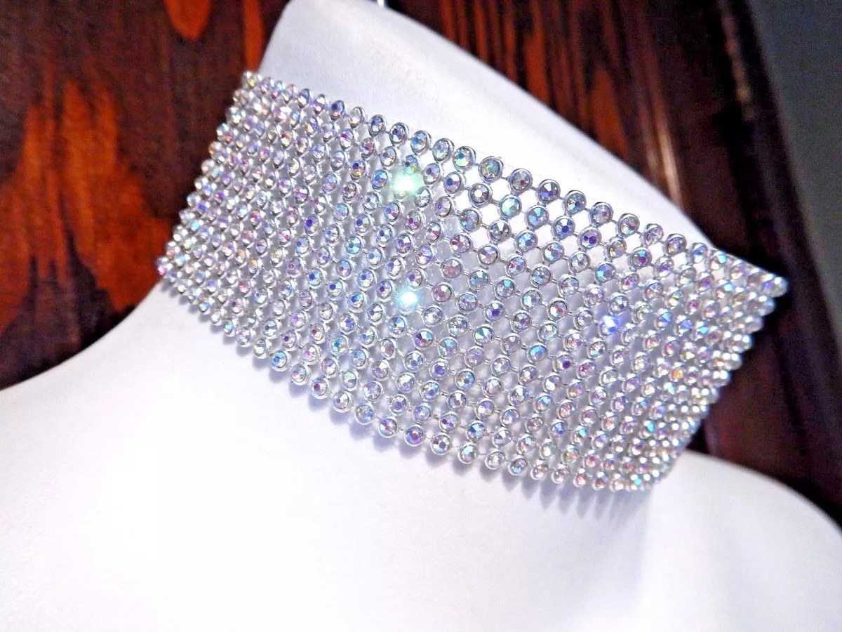Rainbow rhinestone best sale choker