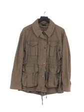 Atm Women's Coat M Brown Cotton With Spandex Overcoat