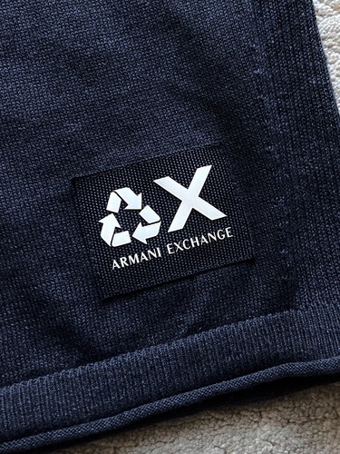 ARMANI EXCHANGE⚡️AX logo Eco friendly recycled fiber crewneck sweater size Large - Picture 5 of 7