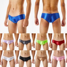 Mens Shiny Satin Glossy Wet Look Knickers Briefs Underwear Panties Underpants