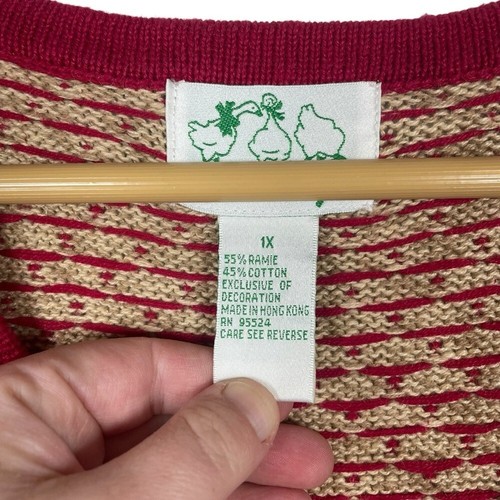 VINTAGE 1990s Quacker Factory Patriotic America Knit Eclectic Vest Size 1X - 第 9/10 張圖片