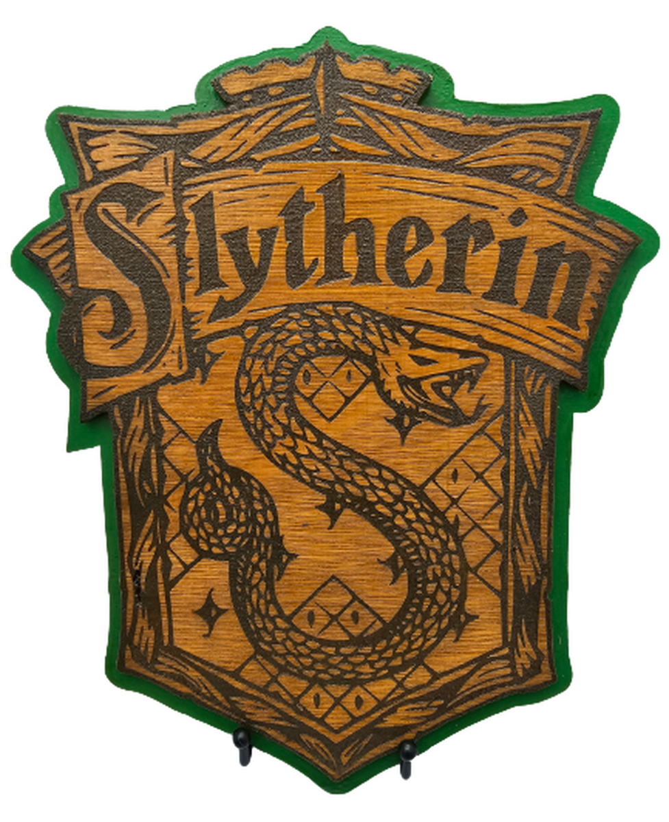 Harry Potter Slytherin Crest Wall Plaque Layered Wooden Hogwarts