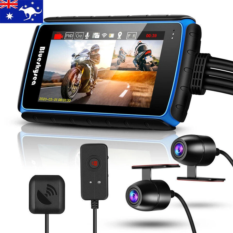 Portable DV988 Dual Channels 1080P Motorcycle Wifi GPS DashCam Camera G-Sensor