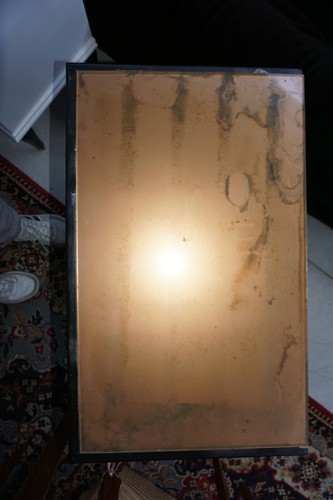 COPPIA COMODINI VINTAGE ANNI 50 RIVISTI IN CHIAVE MODERNA- PATWORK-FOGLIA BRONZO - Picture 9 of 12