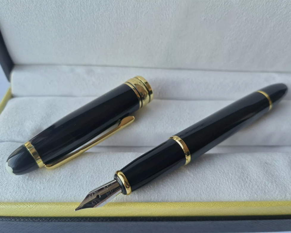 High Grade Le Grande Series Black-Gold Clip M nib Fountain Pen No Box