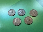 Lot of 5 (Five) Wheat Lincoln Pennies Coins 1925, 1940, 1941, 1956 D, 1957 D