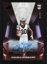 2021 Panini Black Rookies Silver Auto 7/50 Chuba Hubbard #137 Auto ux1