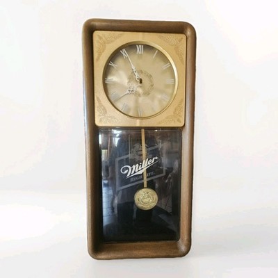 Vintage Miller High Life Lighted Wall Clock w/Pendulum - Clock Works, No Light