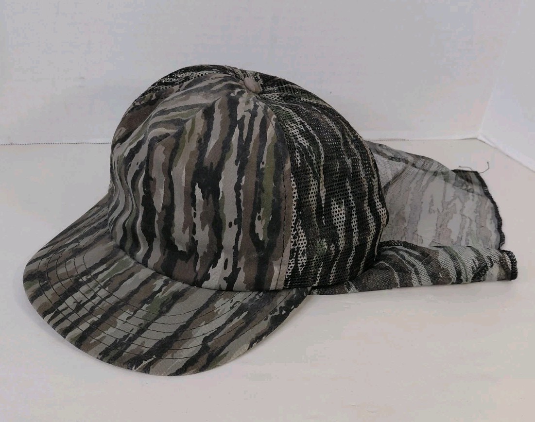 Vintage Treebark Realtree Advantage Camo Hat Face Net SnapBack USA