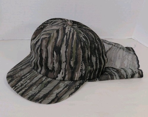 Vintage Treebark Realtree Advantage Camo Hat  Face Net SnapBack USA Turkey Hunt