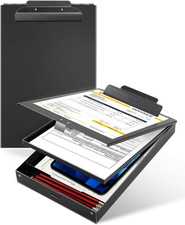 Metal Clipboard with Storage, Letter Size Heavy Duty Aluminum Clipboards, Dual S