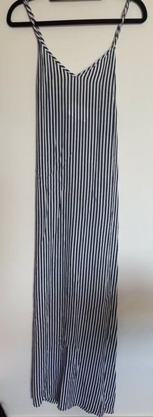 Viktoria & Woods Blue & White Striped Maxi Slip Dress Size 0 | AU6