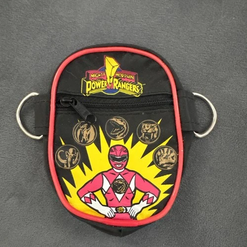 Vintage Mighty Morphin Power Rangers Coin Purse - Black - 1994