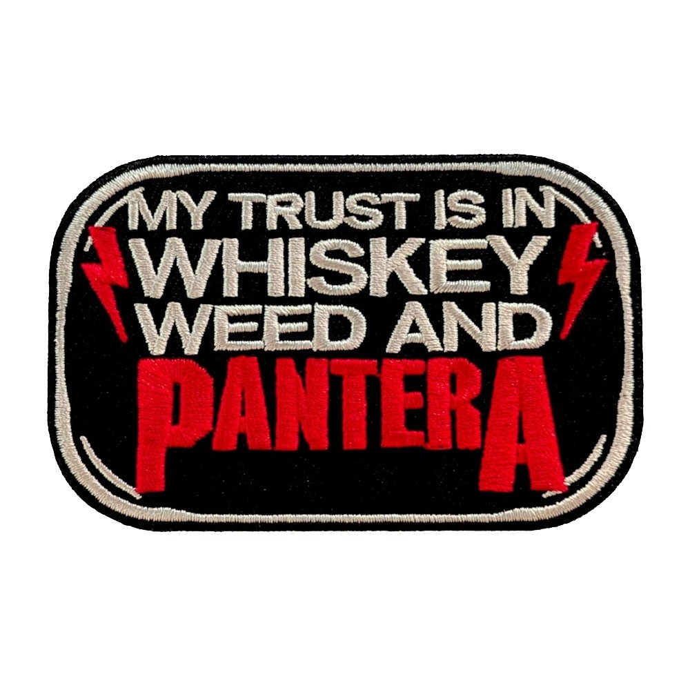 Pantera Whiskey Iron On Patch NEW OFFICIAL