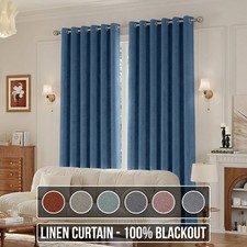 Luxury Blackout Curtains Super Soft Thick Thermal Eyelet RingTop Ready Made Pair
