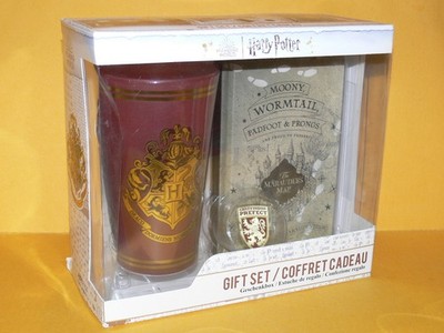 Geschenkset - Harry Potter Gryffindor Glas/Notizbuch/Pin - Neu&Ovp -
