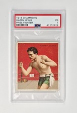 PSA GRADED 1910 Champions T218 BOXING Harry Lewis #NNO HOF MECCA CIGARETTES BACK