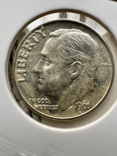 1961 Roosevelt Dime 90% Uncirculated Silver 10c US Coin