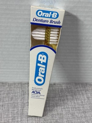 Vintage 1985 Orange Peach Oral B Denture Brush Made in USA NEW in Package