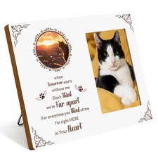 Pet Cat Memorial Gifts for Loss of Cat, Sympathy Gift Memorial Picture Frame,...