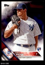 2016 Topps #365 James Pazos Yankees RC 8 - NM/MT