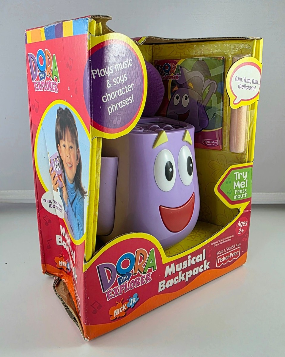 Dora Explorer Musical Backpack 2001 Fisher-Price COMPLETE w/ Map