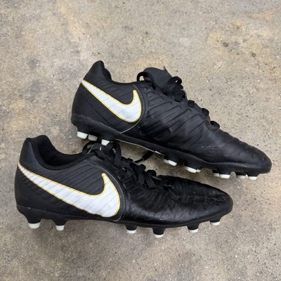 Nike JR Tiempo RIO IV FG Black Soccer Cleats 897731-002 Youth Size 3Y