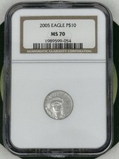 2005 $10 American Platinum Eagle 1/10 oz NGC MS70 2725.10 per troy oz