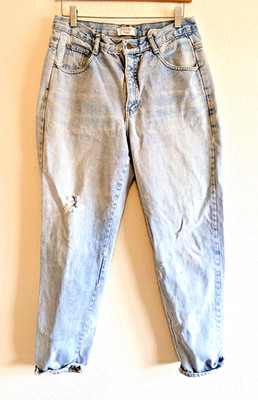 Vintage 90s CK Calvin Klein Sport Light Wash Mom Jeans High Rise Taper 29x29