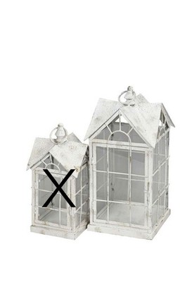 Laterne Romantik Style Shabby chic Haus aus Glas & Metall