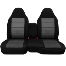 Truck Pickup Seat Covers 60-40 Bench Blk-charcoal Fits 2004-2012 Chevy Colorado
