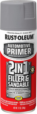 260510 Stops Rust Automotive 2-In-1 Filler & Sandable Primer Spray, 12 Oz, Gray