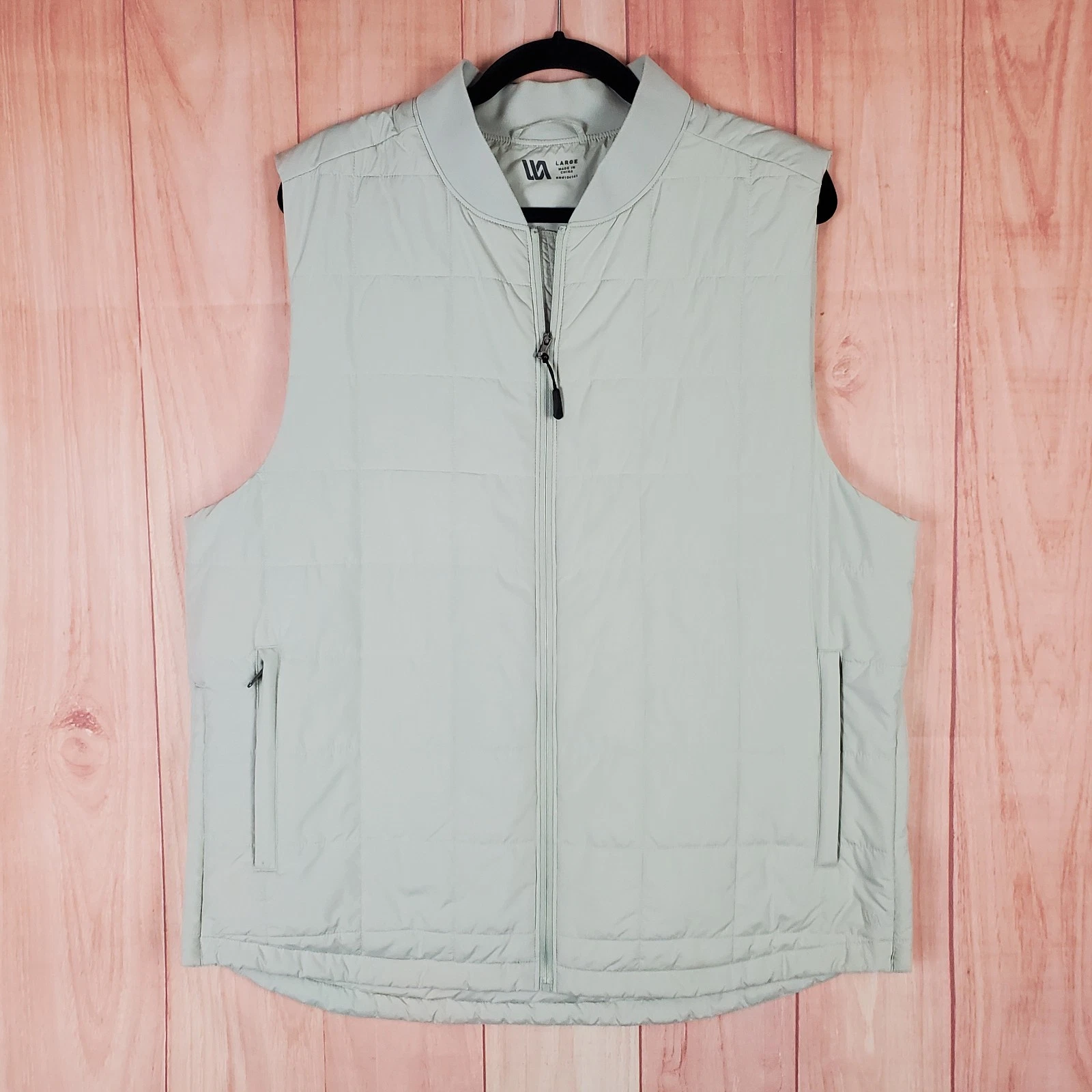 VRST Mens Lightweight Vest Sz Large Gray Polyester Full Zip Pockets