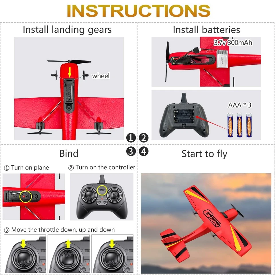 2 CH RC Airplane RC Plane Ready to Fly 2.4GHz Remote Control Airplane Easy to... - Image 2 of 4