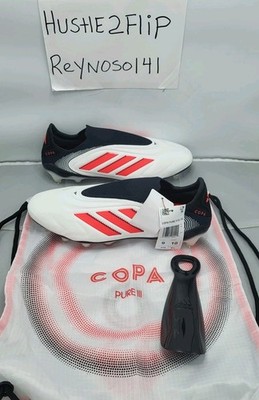 MEN'S Sz 9 ADIDAS COPA PURE 3 ELITE LACELESS FG SOCCER CLEATS WHITE IH0076 