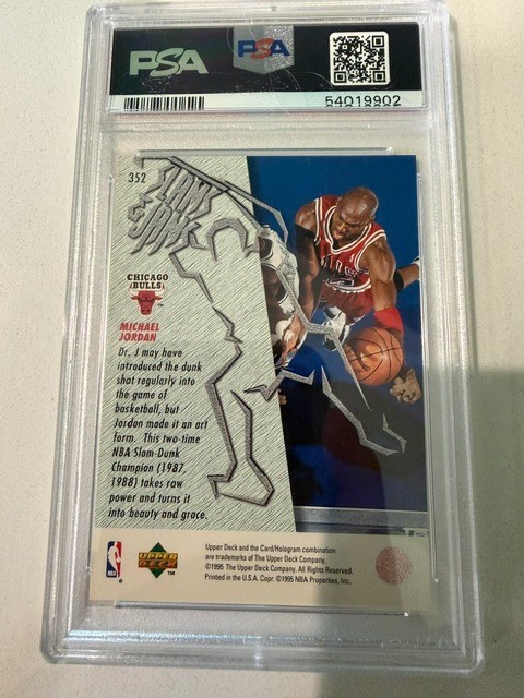 PLS READ 1995 Upper Deck -  Michael Jordan #352 Electric Court (NOT gold) PSA 9 view 2